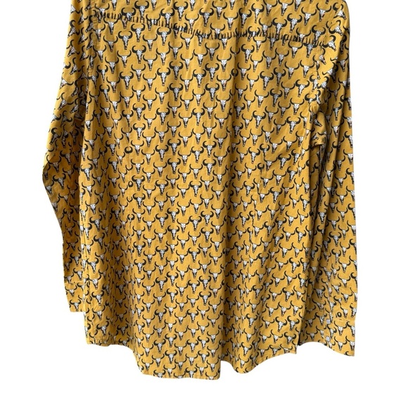 Cotton & Rye Outfitters Men's M Yellow Western Print Long Sleeve Button-Up Shirt - Picture 3 of 5